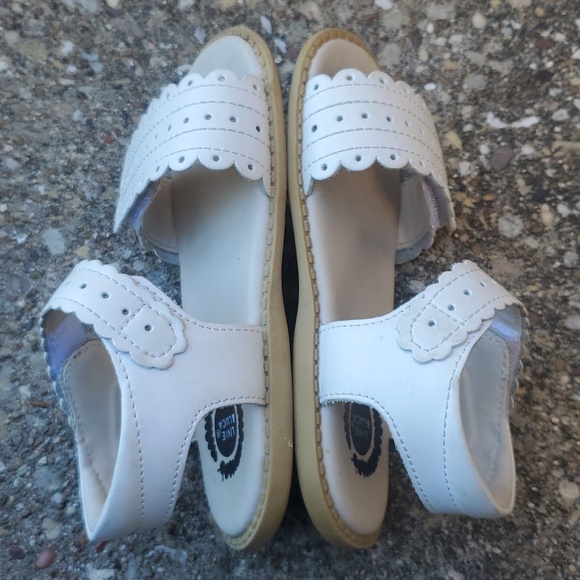 Livie & Luca Posey Classic Cream White Leather Summer Sandals 10 - Picture 5 of 8